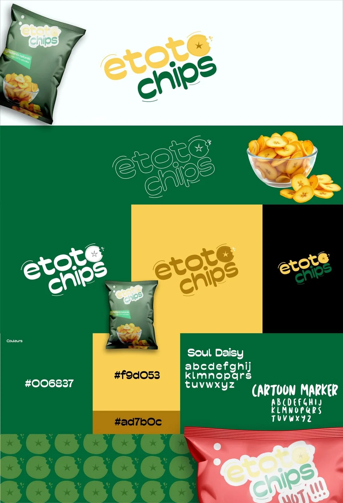 Charte graphique Etoto Chips : logos, couleurs et typographies